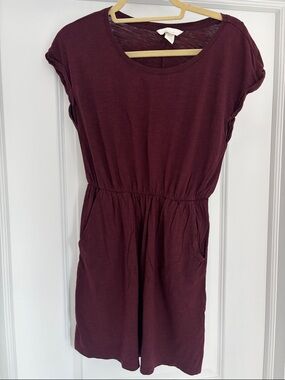 H&M Burgundy Short-Sleeve Knit Top